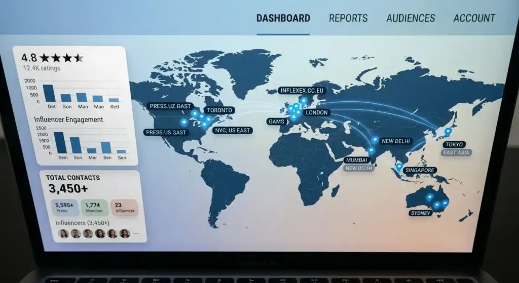 Regional press and influencer outreach map for global app launches - Remarkably Different
